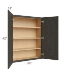 Charcoal Grey Shaker 33x42 Wall Cabinet