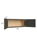Charcoal Grey Shaker 36x15 Wall Cabinet 