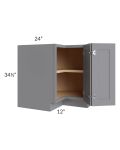 Grey Shaker 36" Corner Base Cabinet