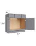 Grey Shaker 36" Vanity Base Cabinet