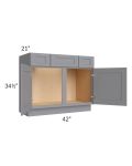 Grey Shaker 42" Vanity Base Cabinet