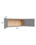 Grey Shaker 36x15 Wall Cabinet 