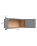 Grey Shaker 36x18x24 Wall Cabinet 
