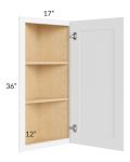Brilliant White Shaker 12x36 Angle Wall Cabinet