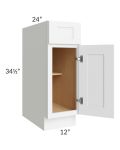 Brilliant White Shaker 12" Base Cabinet