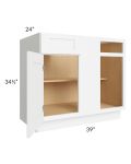 Brilliant White Shaker 42" Blind Base Cabinet 
