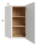Brilliant White Shaker 24x36 Wall Diagonal Corner Cabinet 