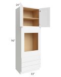 Brilliant White Shaker 33x96x24 Oven Cabinet