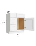 Brilliant White Shaker 30" Vanity Base Cabinet