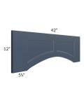 Midtown Blue Shaker 42" Arched Recessed Panel Valance (Trimmable)