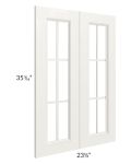 Providence Cream Glaze 24x36 Mullion Glass Doors Only with Glass Included