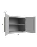 Dove Grey Shaker 30x24x24 Wall Cabinet