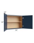 Midtown Blue Shaker 33x24 Wall Cabinet