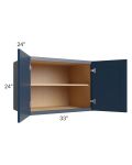 Midtown Blue Shaker 33x24x24 Wall Cabinet