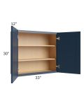 Midtown Blue Shaker 33x30 Wall Cabinet