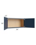 Midtown Blue Shaker 36x18 Wall Cabinet