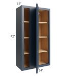 Midtown Blue Shaker 24x42 Blind Corner Wall Cabinet