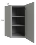 Dove Grey Shaker 24x36 Wall Diagonal Corner Cabinet