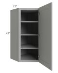 Dove Grey Shaker 24x42 Wall Diagonal Corner Cabinet
