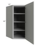 Dove Grey Shaker 27x42x15 Wall Diagonal Corner Cabinet