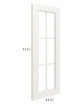 Providence Cream 27x42x15 Wall Diagonal Corner Mullion Glass Door Only with Glass Included