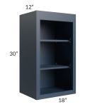 Midtown Blue Shaker 18x30 Wall Open Shelf Cabinet