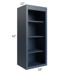 Midtown Blue Shaker 18x42 Wall Open Shelf Cabinet
