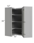 Dove Grey Shaker 24x42 Wall Corner Unit