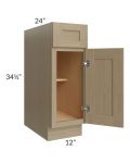 Royal Natural Shaker 12" Base Cabinet