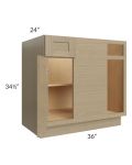 Royal Natural Shaker 39" Blind Base Corner Cabinet