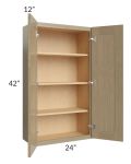 Royal Natural Shaker 24x42 Wall Cabinet