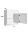 Aspen White Shaker 30" Bathroom Vanity