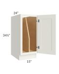 Linen Shaker 15" Full Height Door Tray Divider Base Cabinet