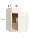 Linen Shaker 15" Base Cabinet with Single Trashcan Pullout