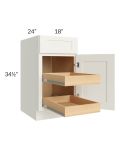 Linen Shaker 18" Base Cabinet with 2 Rollout Trays