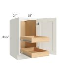 Linen Shaker 18" Full Height Door Base Cabinet with 2 Rollout Trays