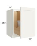 Linen Shaker 18" Full Height Door Base Cabinet with Double Trashcan Pullout