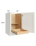 Linen Shaker 21" Full Height Door Base Cabinet with 1 Rollout Tray