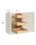Linen Shaker 21" Full Height Door Base Cabinet with 3 Rollout Trays