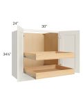 Linen Shaker 30" Full Height Base Cabinet with 2 Rollout Trays