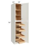 Linen Shaker 18x96x24 Wall Pantry Cabinet with 4 Rollout Trays