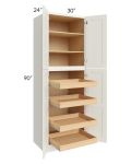 Linen Shaker 30x90x24 Wall Pantry Cabinet with 4 Rollout Trays
