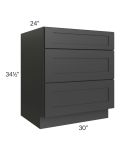 Madison Black Shaker 30" 3-Drawer Base Cabinet