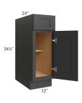 Madison Black Shaker 12" Base Cabinet