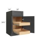 Madison Black Shaker 18" Base Cabinet with 2 Rollout Trays