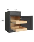 Madison Black Shaker 21" Base Cabinet with 2 Rollout Trays