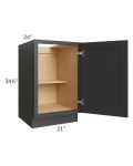 Madison Black Shaker 21" Full Height Door Base Cabinet