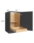 Madison Black Shaker 21" Full Height Door Base Cabinet with 1 Rollout Tray