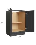 Madison Black Shaker 24" Full Height Door Base Cabinet