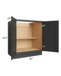 Madison Black Shaker 30" Full Height Door Base Cabinet